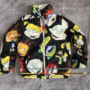 Men's Members Only Nickelodeon Rugrats AOP Reversible Chuckie Puffer Jacket Sz S